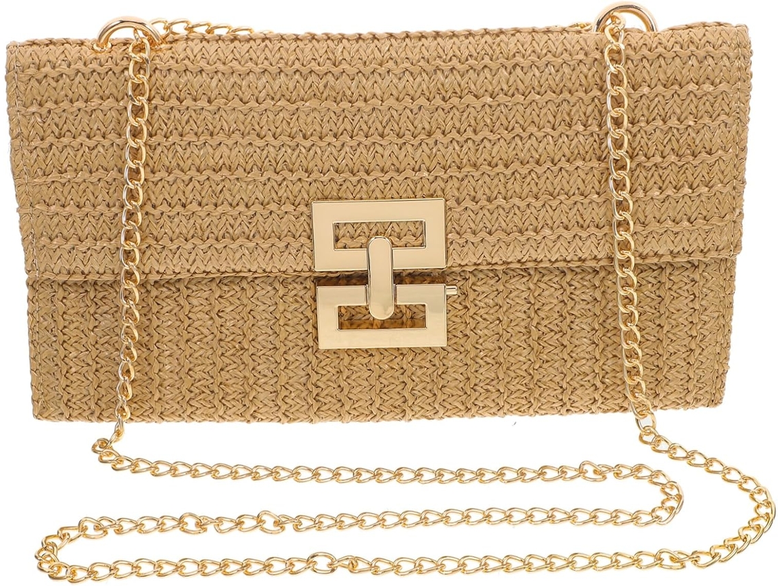 Bolso De Mano De Imitación De Paja Para Mujer, Bolso De Noche Ligero, Bolso De Mano Tejido.