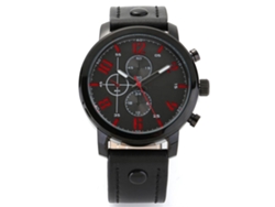 Reloj De Pulsera Para Hombre Curren Moda Con Movimiento De Cuarzo Negro Rojo