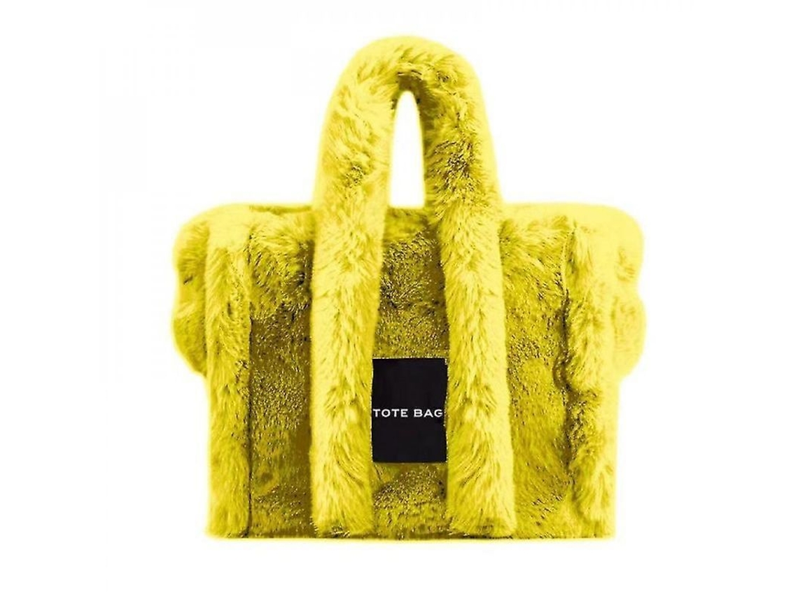 2026rebe-bolsa De Pelo Suave Para Mujer, Bolso Plush Fluffy Y2k Con Gran Capacidad Para Rwc Amarillo