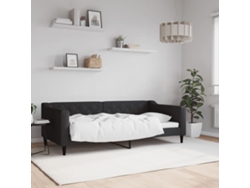 Sofá Cama Sin Colchón Tela Negro 90x190 Cm