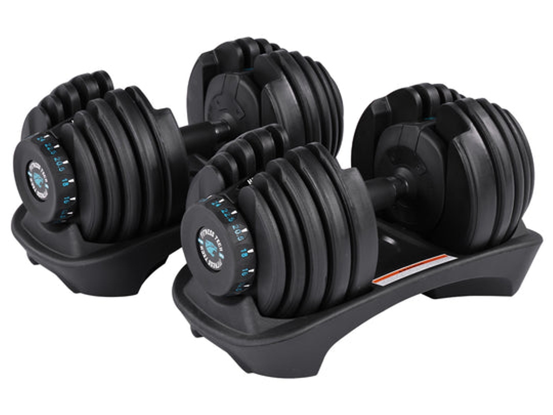 Juego de mancuernas ajustables FITNESS TECH (2,5 a 24 kg - plástico)