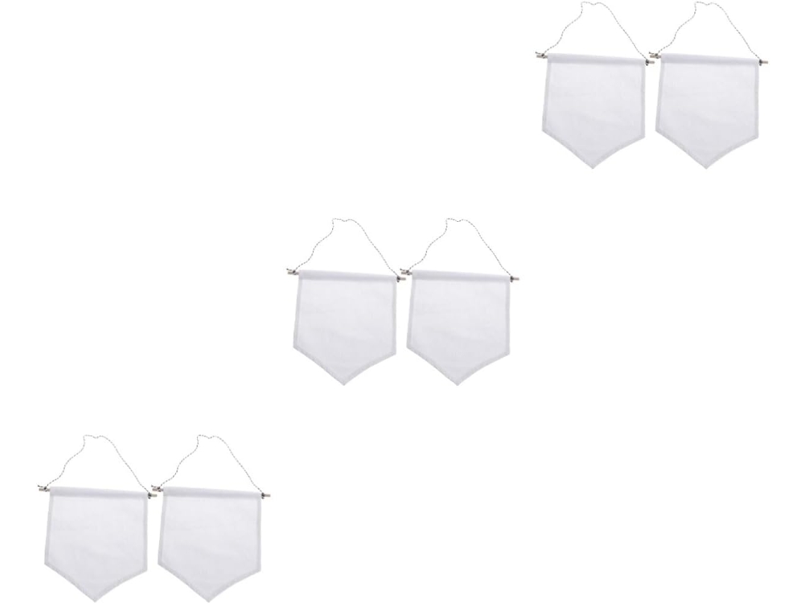 3 Juegos De Broches Colgantes De Pared, Banderines Esmaltados, Lienzo Blanco Liso.