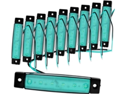 Juego De 10 Barras De Luces Led Verdes Para Camiones Y Remolques, Luces De Señalización Lateral.