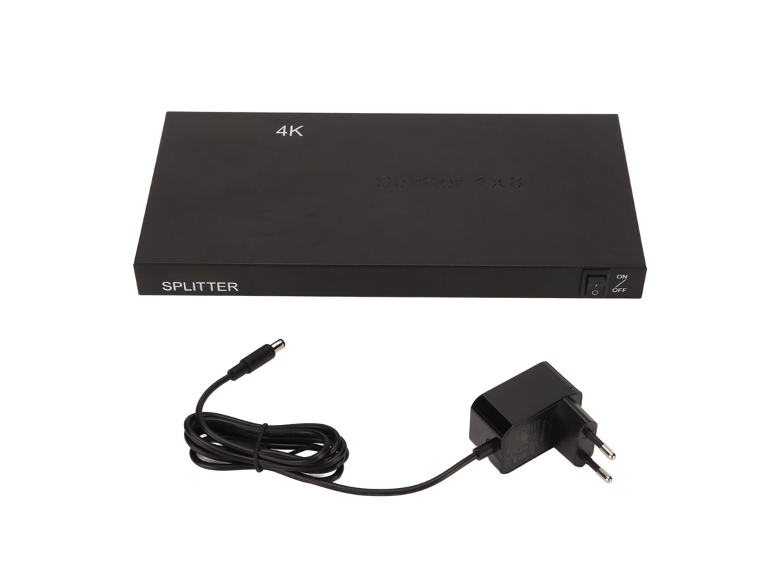 Divisor De Interface Multimídia Hd 1x8 4k Distribuidor De Som E Vídeo Com Carregador Ps3 4 5 Switch Tv Pc Plugue Eu