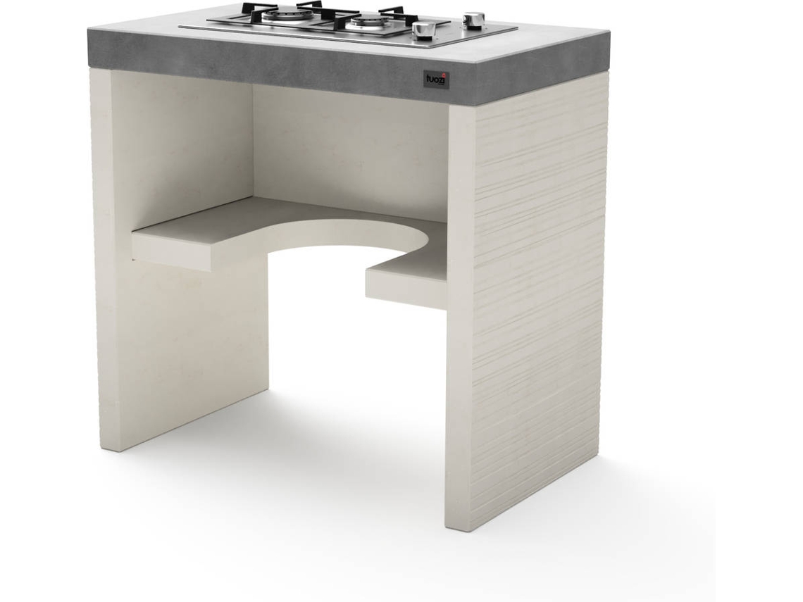 Modulo con placa a gas TUOZI Plan/Venit 78 (Blanco, Gris - 78x47x77cm)