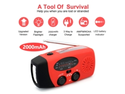 Generador solar de emergencia con manivela, radio portátil AM/FM/NOAA, linterna LED, alarma SOS y batería externa de 2000/5000/10000 mAh. Viewleaf