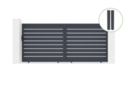 Pack Puerta corredera CASANOOV Vogel - Gris - Aluminio - 400 cm x 180 cm + 2 postes 20x20cm Alt.190cm