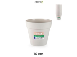 ARECA Eco - Maceta Redonda Decorativa 16 cm Clásica Beige Jaspeado