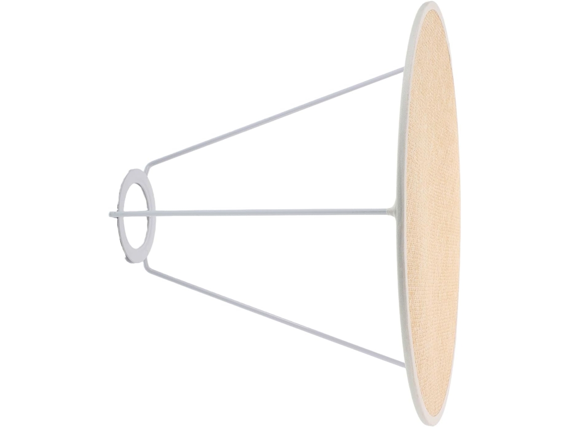 Pantalla Redonda De Hierro Y Tela Beige Para Lámpara De Mesa, Repuesto Con Ambiente Mejorado, Para