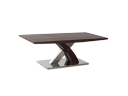 Mesa Centro Madera Acero Marron Oscuro 120x60x43,5cm
