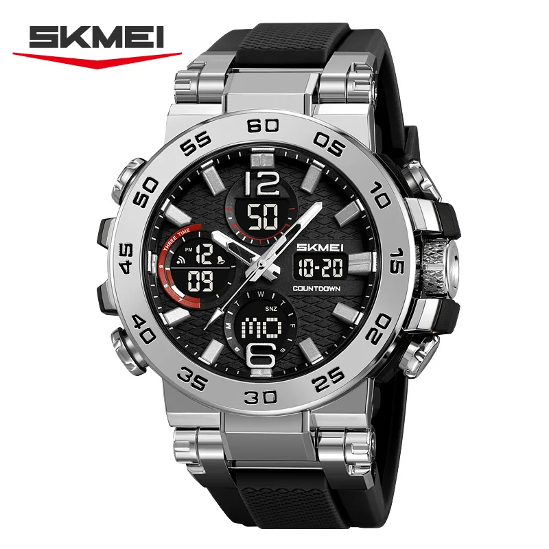 Reloj MDUG de aleación metálica con brazalete de acero inoxidable, resistente al agua, con fecha y hora.