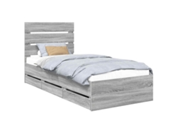 Maison Exclusive - Estructura De Cama Gris Sonoma 100 X 200 Cm Madera Ingenieril