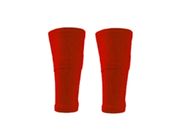 Espinillera de fútbol con doble bolsillo, de compresión, para piernas. Mdug (rojo M)