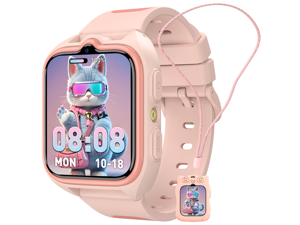 Reloj inteligente para niños Blackview Z30 1.75 SOS GPS LED rosa