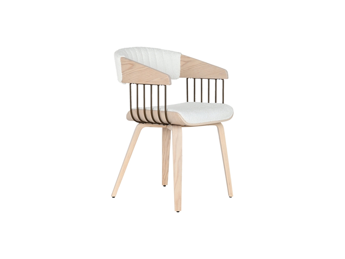 Silla Madera Poliester Blanco 51x55x76,5cm