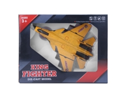 Rebe-brinquedo Avião Modelo De Liga Com Tração E 5 Luzes 23cm Presente Para Crianças Amarelo