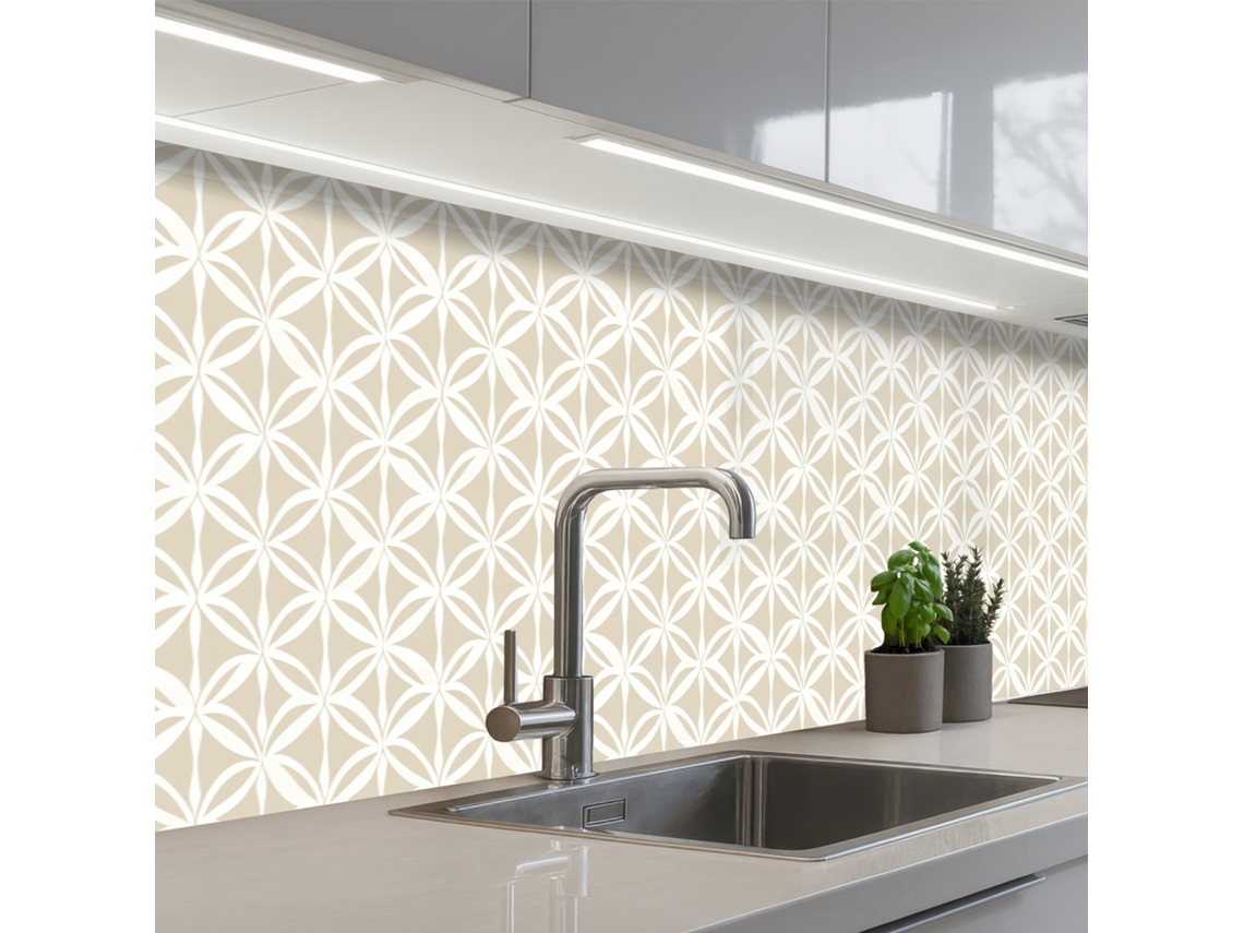 Paneles de pared para salpicadero de cocina con diseño moderno - Beige 500x60 cm