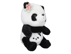 Peluche De Panda Adorable, Almohada Suave Y Lavable Con Decoración Floral, 25 Cm (9,8 Pulgadas)