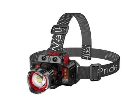 Linterna de inducción LED Zoom de largo alcance Lámpara de minero de pesca nocturna Faros delanteros para exteriores (Negro) CHRONUS