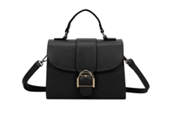 Bolso de mano para mujer con hebilla decorativa y correa de hombro extraíble, negro, GALLANTRY