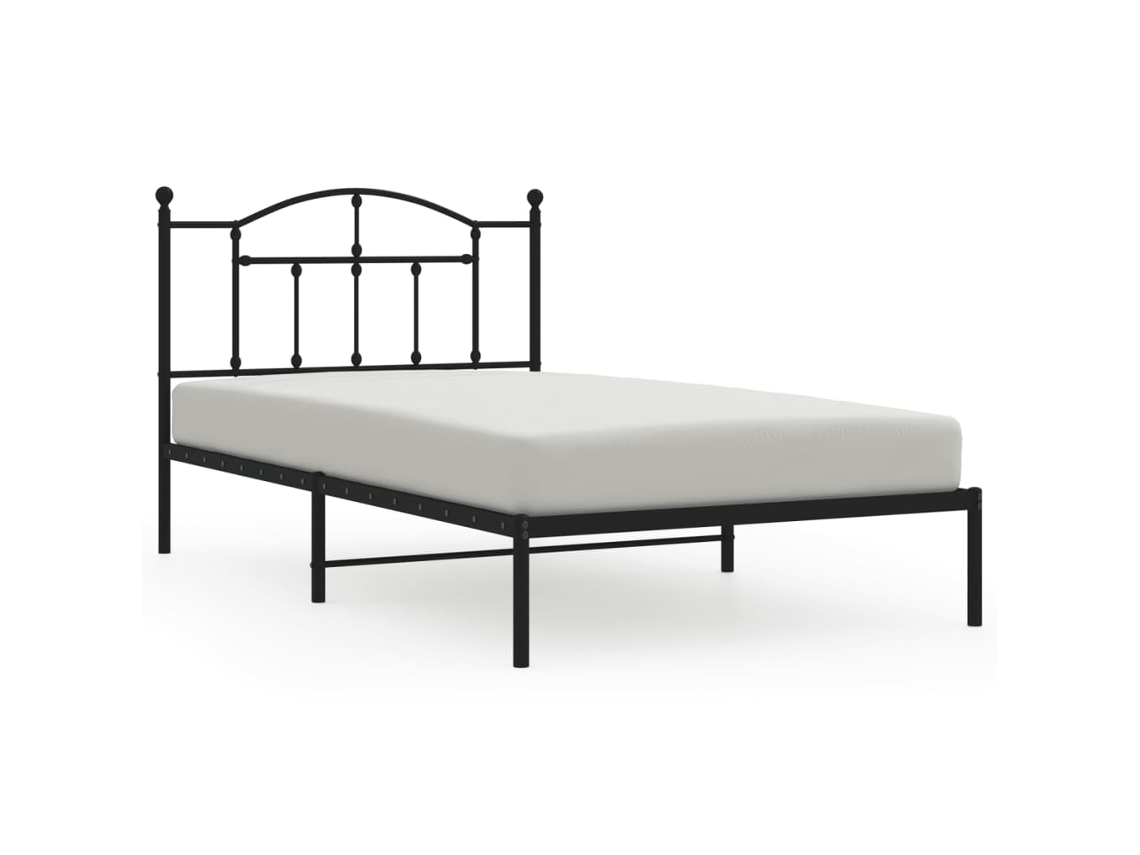 Maison Exclusive - Estructura Cama Sin Colchón Con Cabecero Metal Negro 107x203 Cm