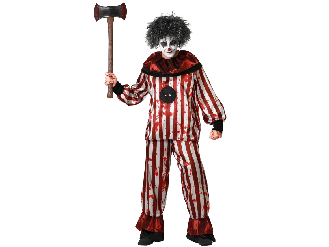 Disfraz Payaso Halloween Jersey Rojo Con Pantalón Adulto Hombre XS ATOSA