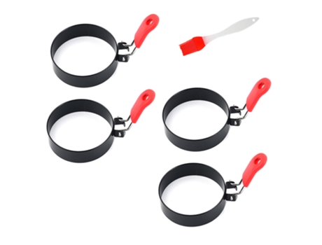 Juego de 4 anillos para huevos para freír huevos moldeadores - Círculos moldeadores antiadherentes de acero inoxidable para sándwiches de huevo fri...