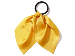 Pañuelo elástico de satén amarillo liso para el pelo AVIZAR
