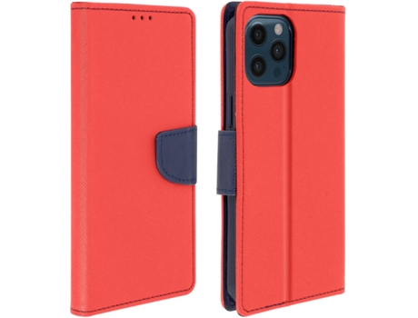 Funda iPhone 12 Pro Max AVIZAR Cartera Fancy Style Rojo