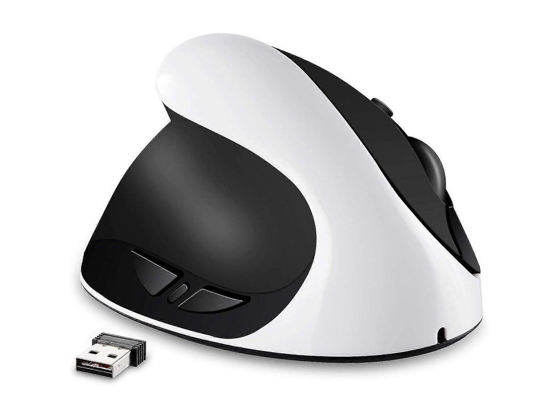 Ratón Vertical Ergonómico Inalámbrico Recargable Para Zurdos Con 6 Botones, 3 Configuraciones De Dpi (800/1200/1600) Y Receptor Usb.