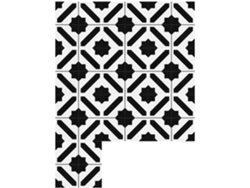 KOFIHETY 10 Unidades Autoadhesivas Negro y Blanco PVC Impermeable Pegatinas para Azulejos Decoración DIY Hogar (15x15 cm)