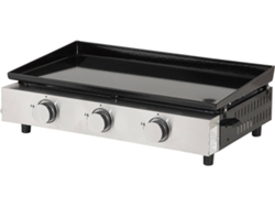 Plancha de Gas Mérida HAPPY GARDEN 3 Quemadores 6 Kw(Negro - Aluminio - 64.5 x 41.2 x 19 cm)