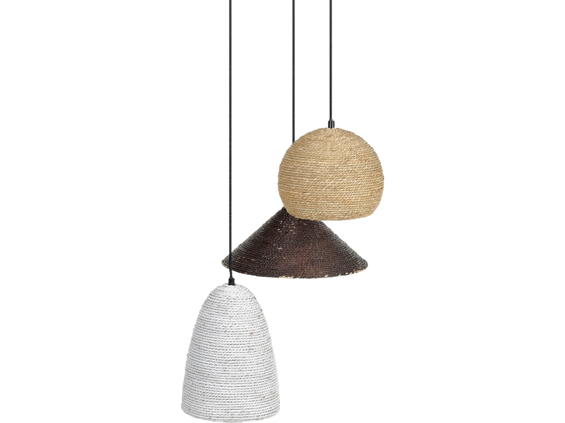 Lámpara de techo BELIANI Endrick de Paja Blanco 55x55x120