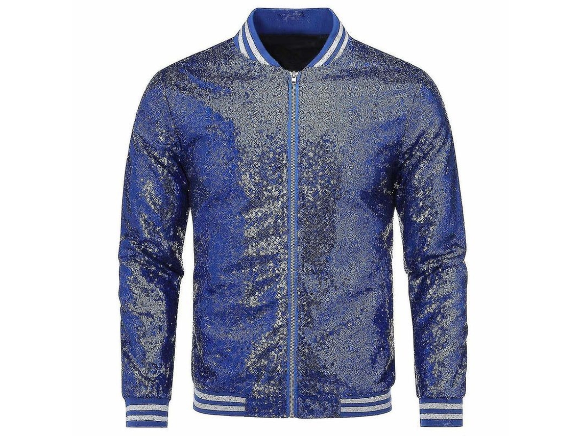 2026-chaqueta Casual Para Hombre Con Lentejuelas Para Fiesta Chaqueta Bomber Con Cremallera