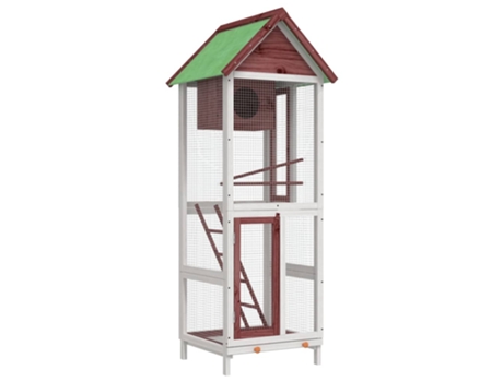 Casita para Pájaros VIDAXL Pino Macizo (Negro - Madera - 60 x 58,5 x 160 cm)