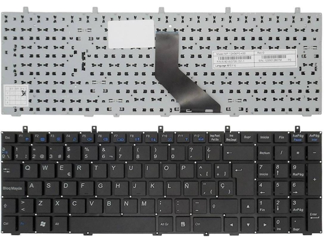 Teclado para Portátil Clevo W350 W370 W670 Negro