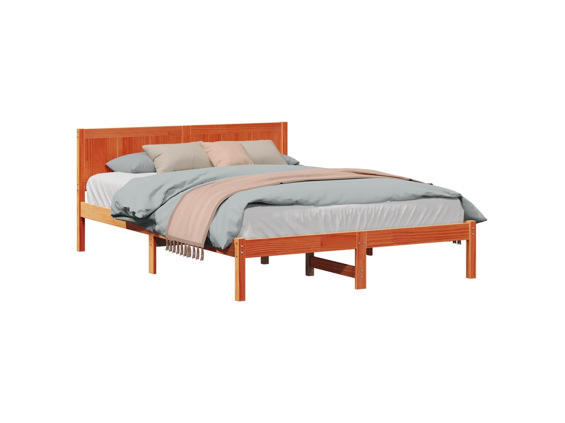 Maison Exclusive - Estructura De Cama Marrón 140 X 200 Cm Madera Maciza De Pino