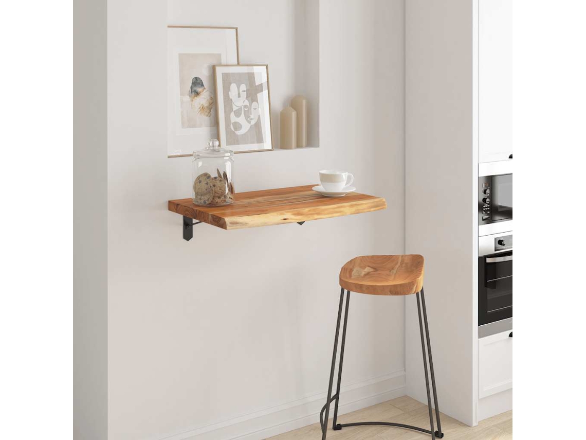 Estante Pared Rectangular Madera Acacia Borde Vivo 50x40x3,8 Cm
