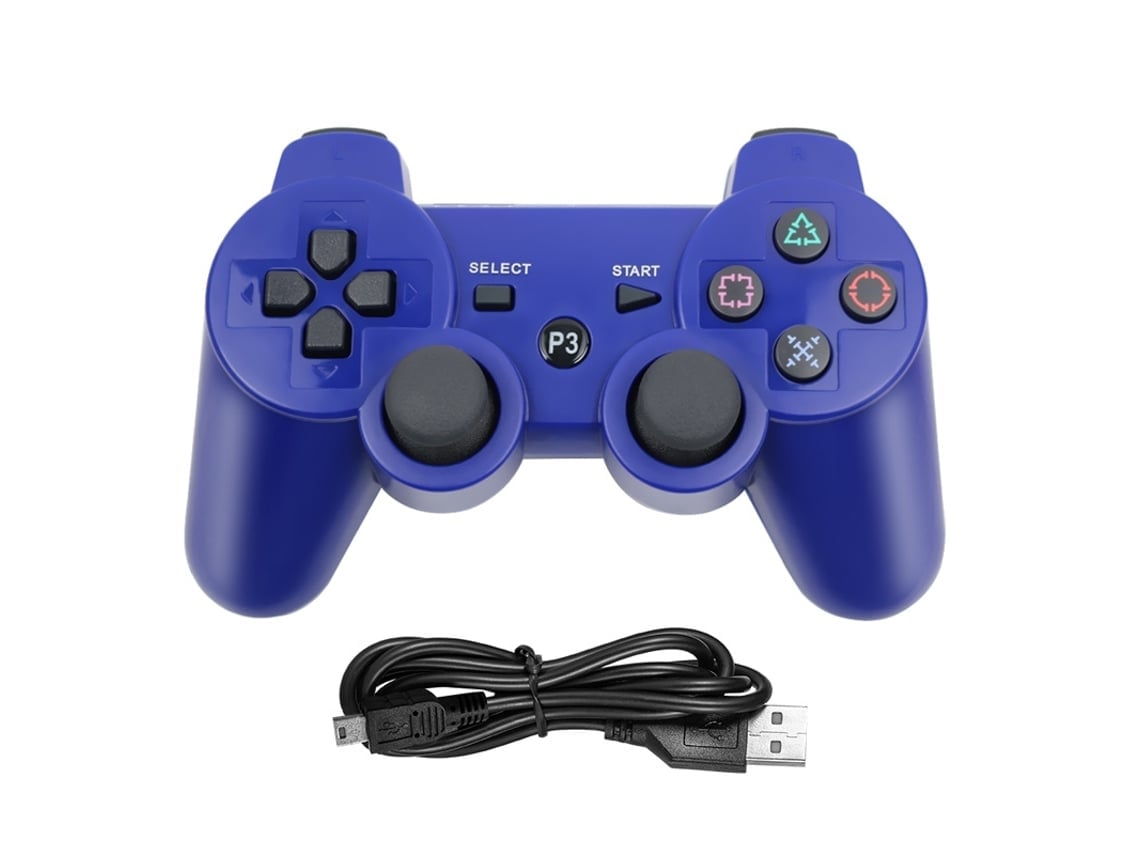 Ps3 Wireless Game Controller Pc Controller Duplo Vibração Floco De Neve Botão Azul Halinuia