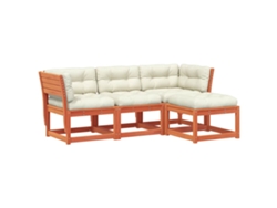 Maison Exclusive - Set Muebles Jardín 4 Pzas Con Cojines Madera Pino Marrón Cera