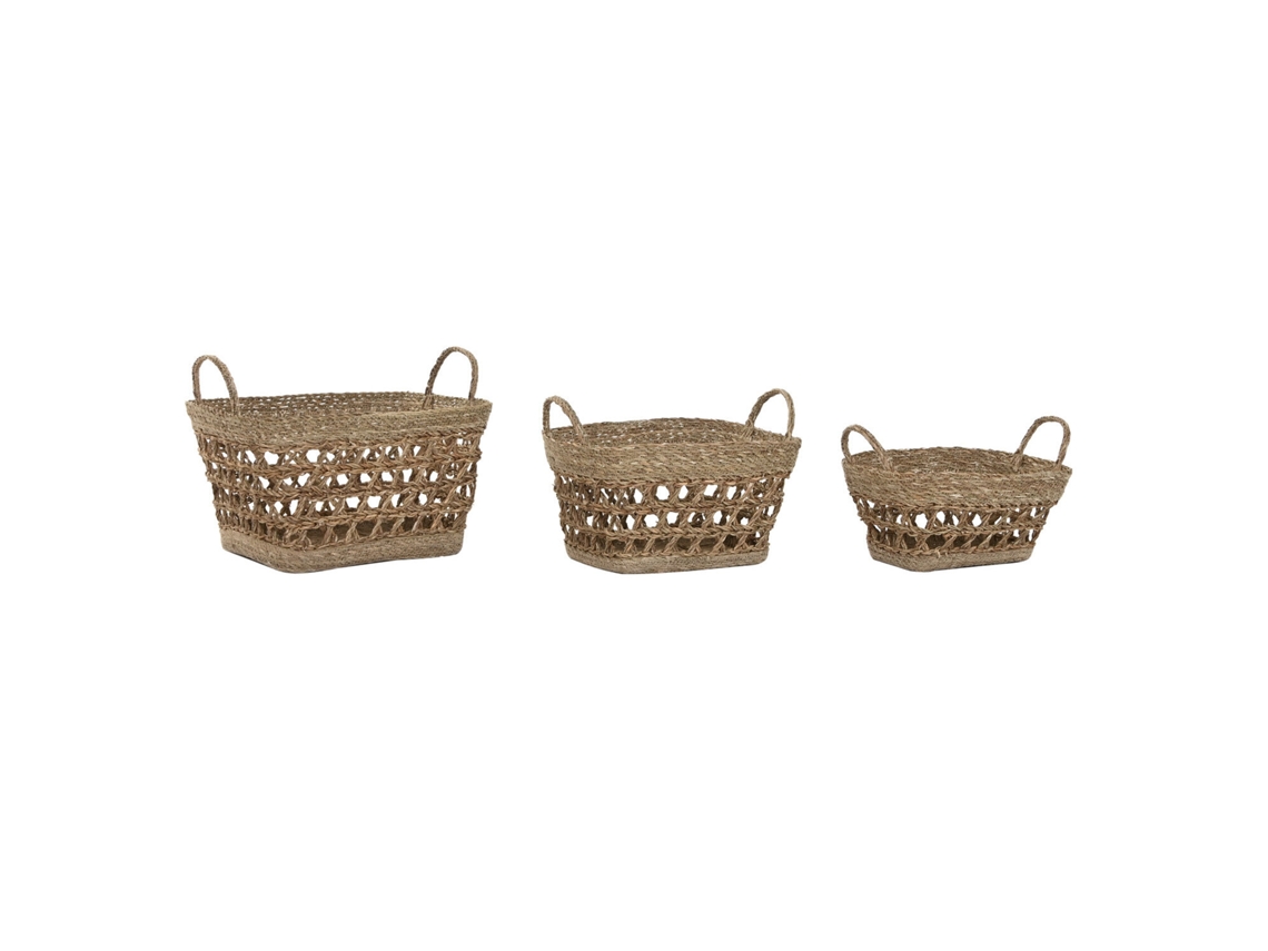Set 3 Cesta Seagrass Natural 45x35x35cm