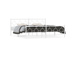 Maison Exclusive - Estructura Cama Sin Colchón Con Estribo Metal Blanco 200x200 Cm