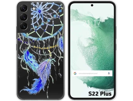Carcasa Samsung Galaxy S22 Plus 5G TUMUNDOSMARTPHONE Dibujos Transparente Plumas Multicolor