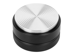 Distribuidor de café de acero inoxidable con altura ajustable, base negra de 58 mm