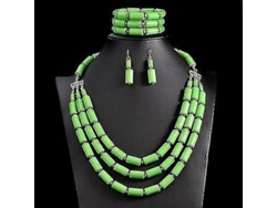 Joyeria De Acero Inoxidable Para Mujer Con Collar Arete Y Pulsera Estilo Geometrico Verde