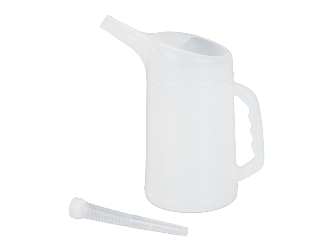Relaxdays Cântara De Óleo 2 L, Bocal Flexível, Copo De Medição, Troca De Óleo, Resistente, Carro, Oficina
