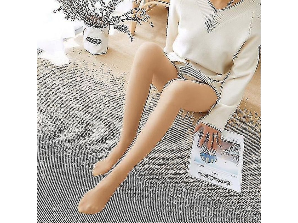 2026-medias De Piel Mujer De Terciopelo Gruesas Invierno Calientes Elásticas Slim High Waist Con Forro Polar