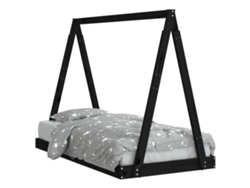 Maison Exclusive - Estructura De Cama Para Niños Madera De Pino Negro 80x160 Cm