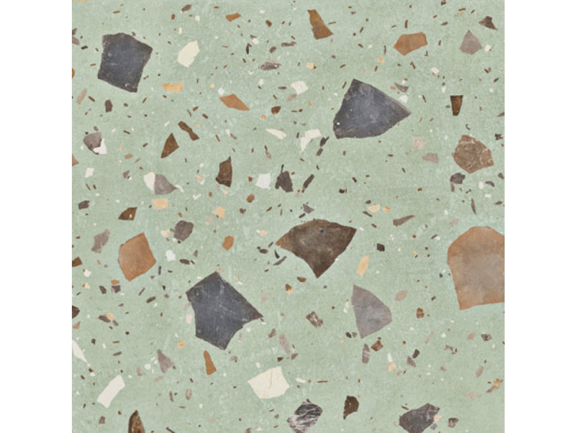 Baldosa Porcelánica Terrazo 100x50x2 Cm / Verde Natural / Caja 1 Un