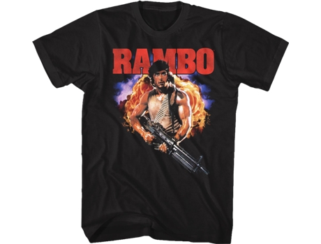 Camiseta Unisexo DEEPSTONE Fireball Rambo Negro (S)